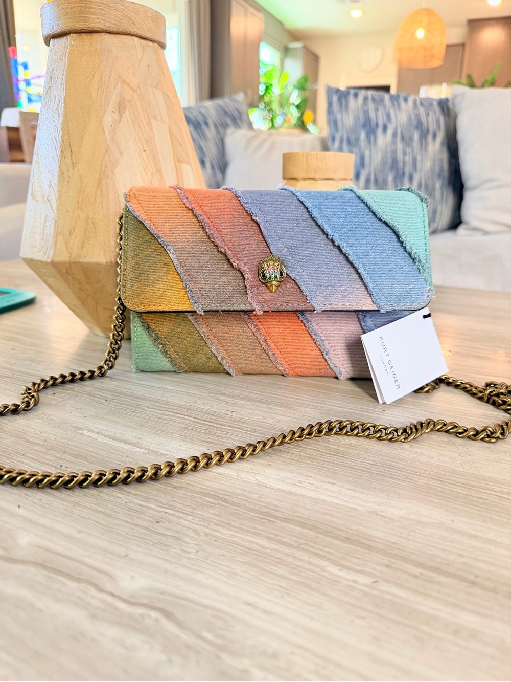 Kurt Geiger Denim wallet on chain